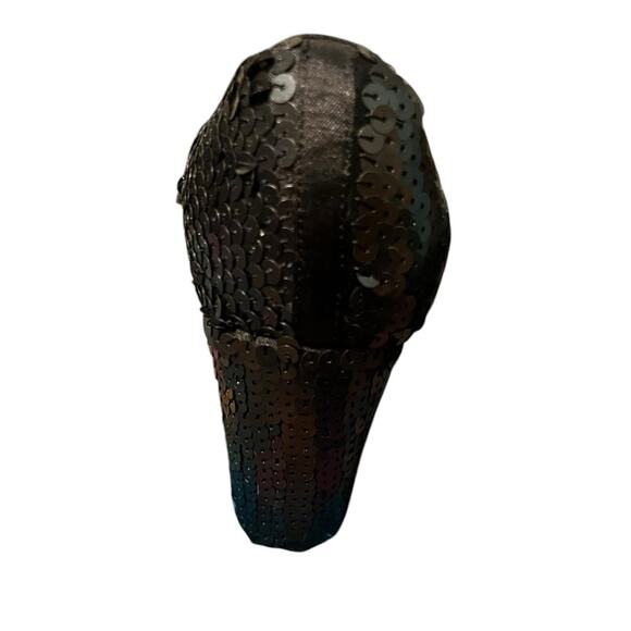 Y2K Colin Stuart Black Chunky Sequin Platform Retro Party Mary Jane Heels 11 - Picture 6 of 9